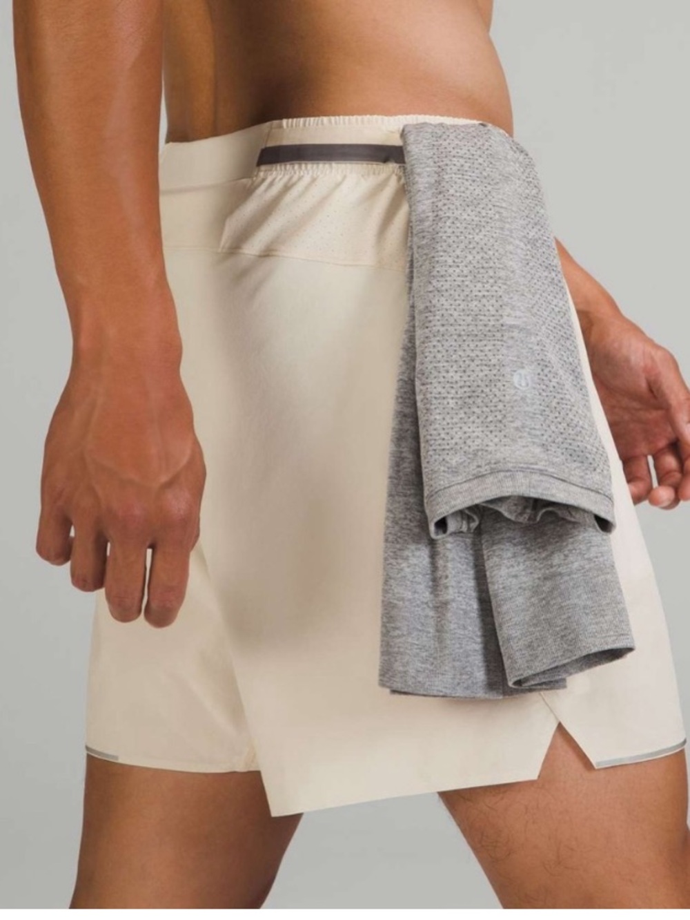 Lululemon Men's Surge Lined 6" Shorts White Opal Cream XXL - Picture 4 of 11